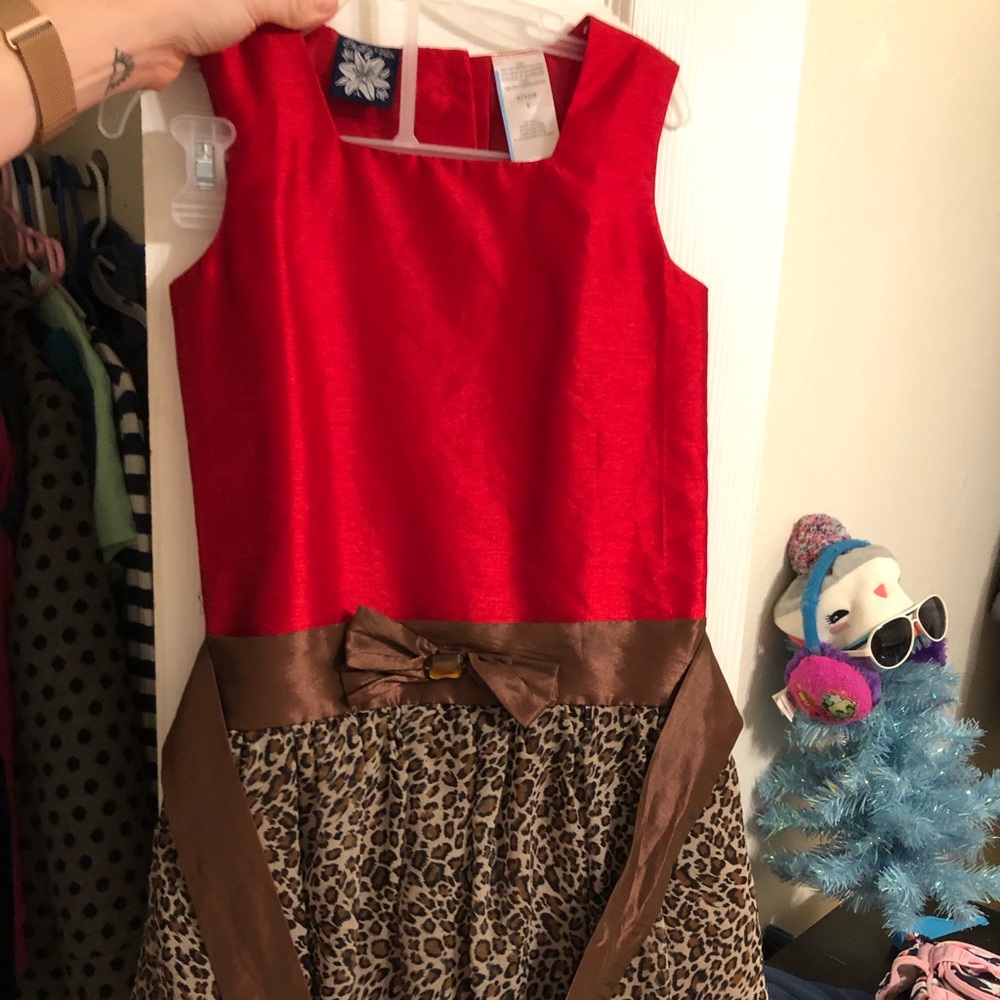 Red & Leopard Dress Size 5